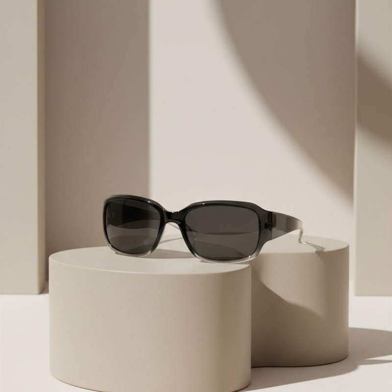 StyleScience Wrinkle Defense Sunglasses Y2K Deadstock Vintage Black Clear Fade