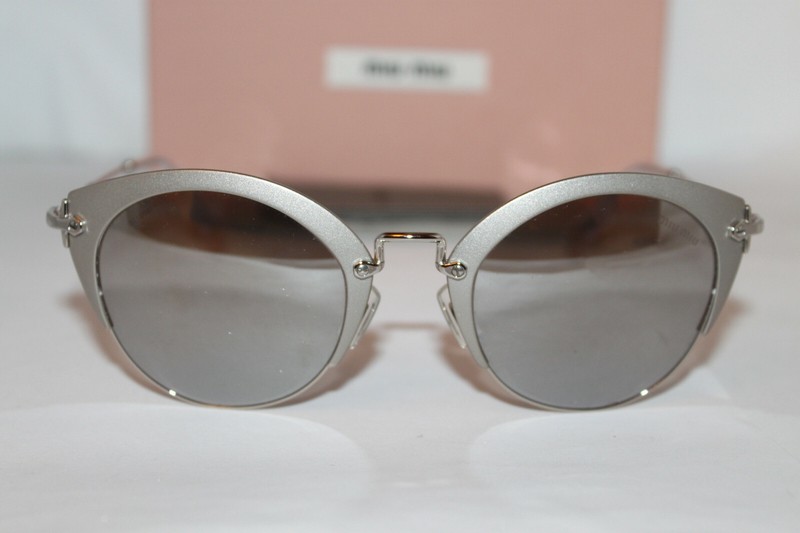MIU MIU Sunglasses New Sand Silver Silver Mirror MU53RS VAE2B0 52 23 140