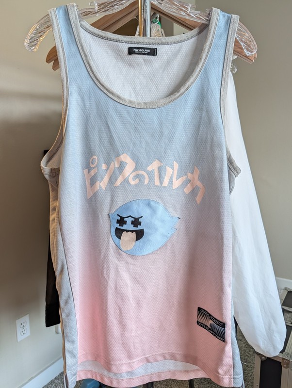 Pink Dolphin Boo Ghost Blue Gradiant Mesh Tank Top Medium