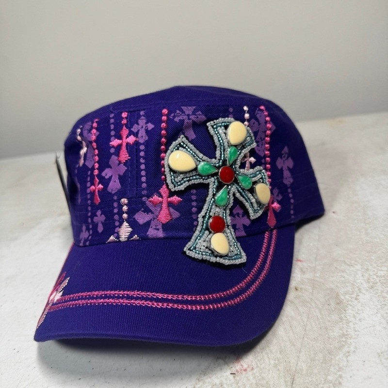 Vintage 2000s Leader Y2K Affliction Ed Hardy Style Cross Tribal Military Hat Cap