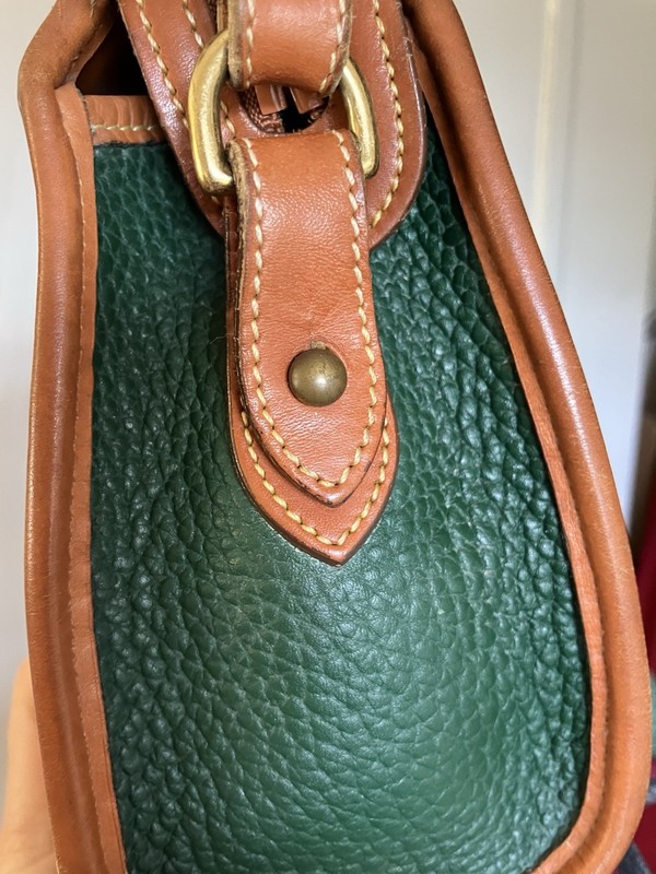 Dooney & Bourke All-Weather Leather Green/Brown Small Crossbody Zip Bag gallery