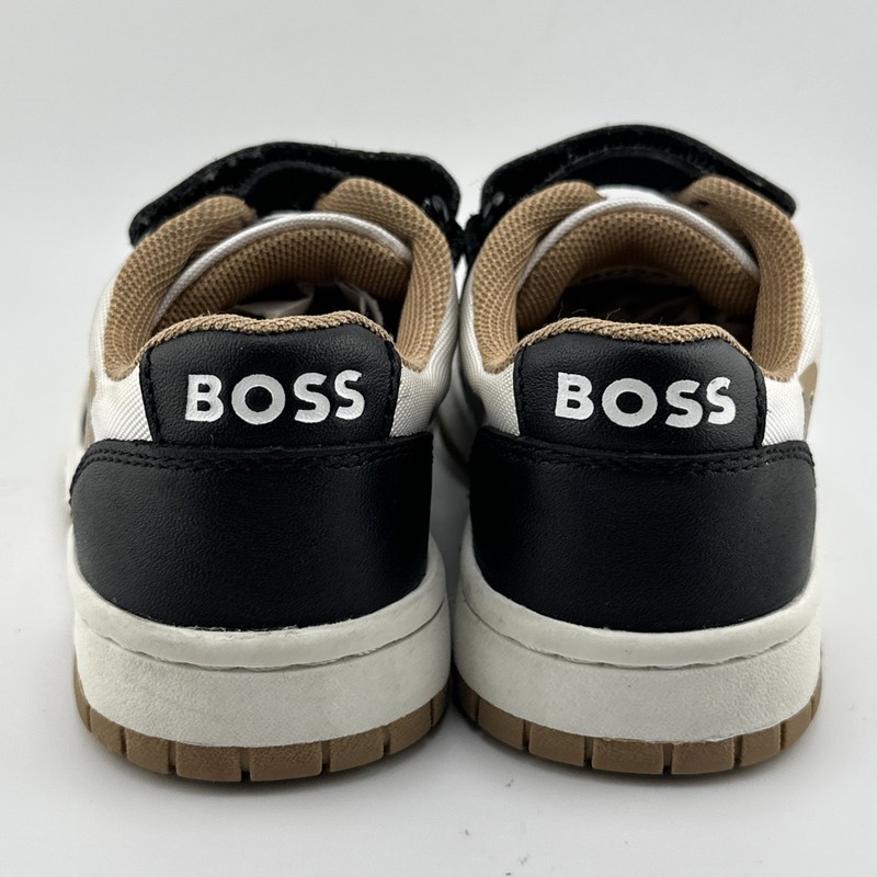 Hugo Boss Kids Trainers Mixed Materials Leather And Waxed Canvas Sz 10.5 gallery