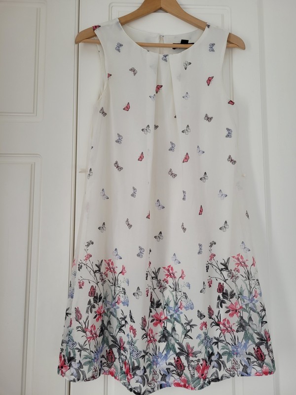 Ladies Atmosphere Size 12 Floral & Butterfly Patterned Chiffon Fully Lined Dress