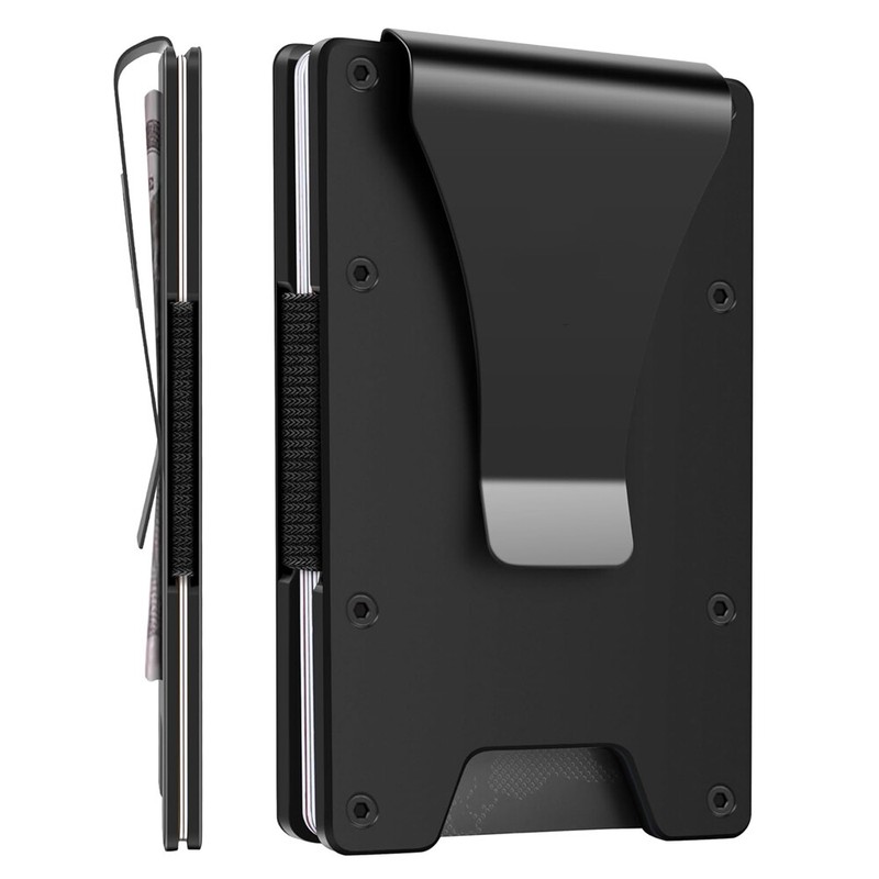 Minimalist Metal Men Wallet,Card Holder Money Clip Slim Wallet RFID Blocking