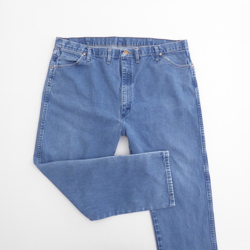 Wrangler Jeans Prewashed Indigo 13MWZPW Cowboy Cut Regular Fit 42×29 MEASURED