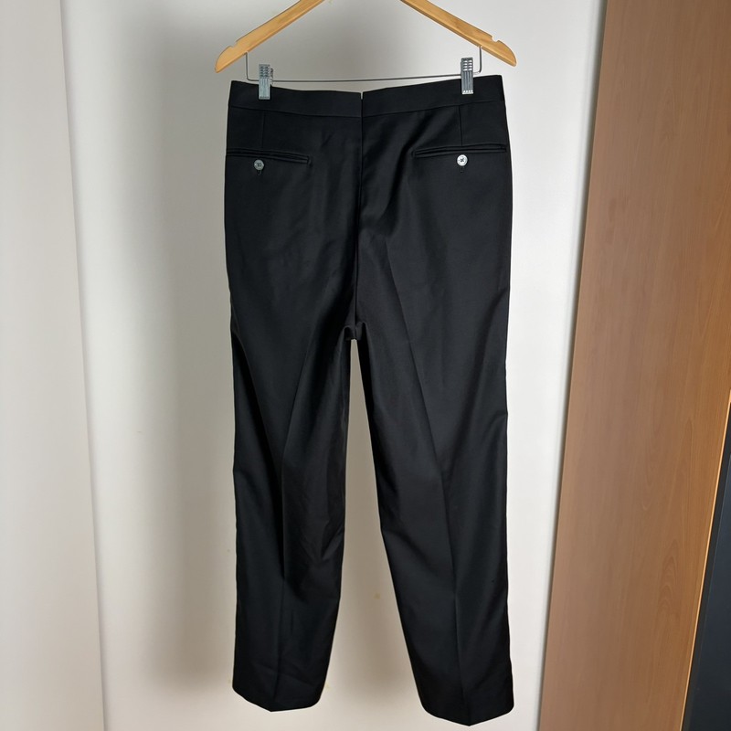 Corneliani Men’s 100% Virgin Wool Dress Pants Black 48R 36×32 Made In Italy