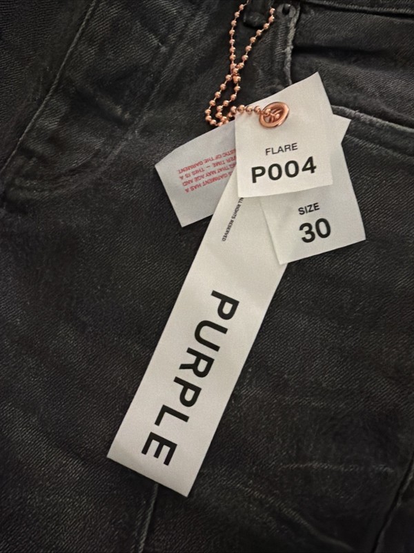 Purple Brand Jeans Men Slim Straight Flare Black P004 $330 Size 30x32 (30/32) gallery