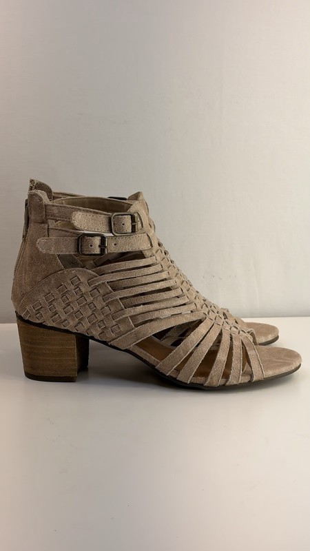 Not Rated Women 7 Taupe Gladiator Sandals Block Heel Boho Festival AS IS See Pic