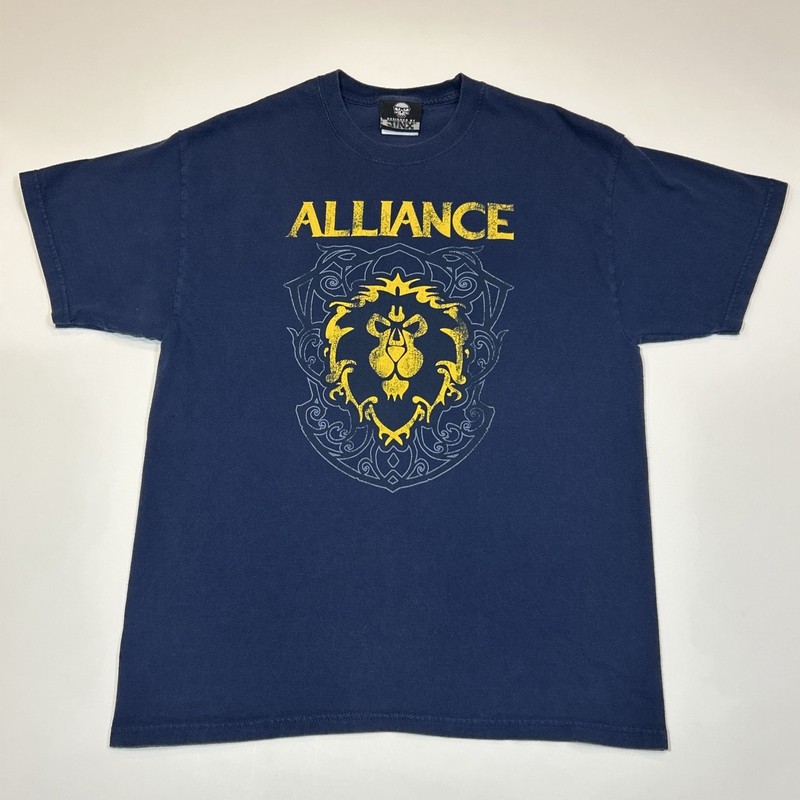 World of Warcraft Alliance Shirt Mens Large Blue Jinx Blizzard Gaming Y2K Tee