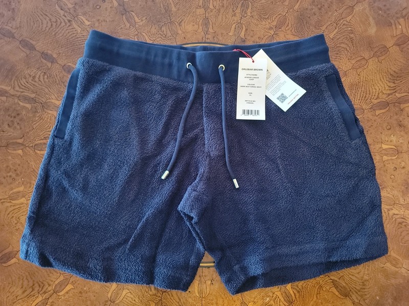 Orlebar Brown Afador Longer Loop Jersey Terry Sweat Shorts In Nocturnal Navy XL