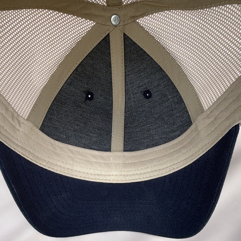 Richardson Mesh Back Trucker Hat Adjustable Navy/Beige Longhorn Patch Men’s gallery