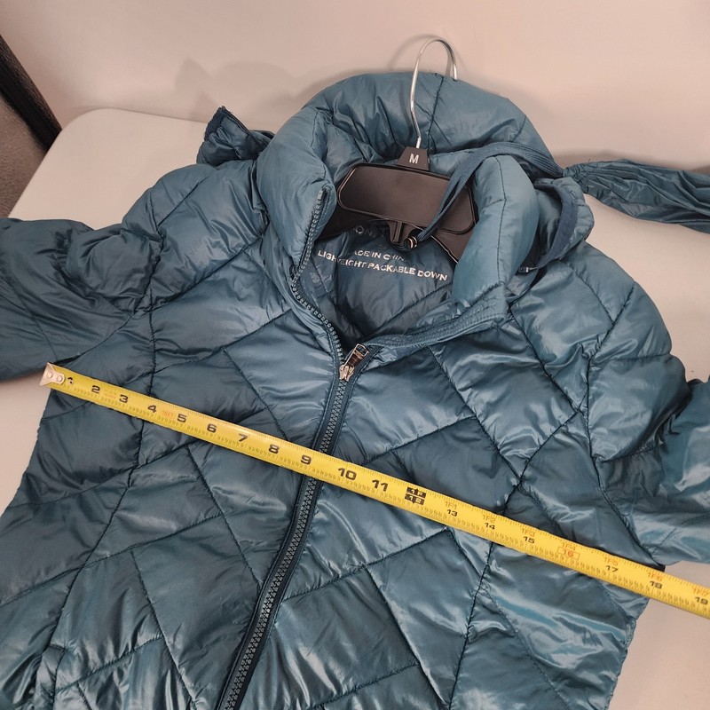 London Fod Size Small Lightweight Packable Down Filled Jacket Teal Womens Hooded gallery