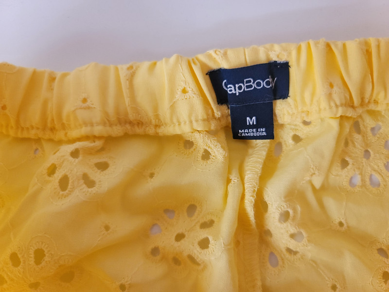 NWT Gap Body Yellow Eyelet Cotton Poplin PJ Boxer Shorts Medium NEW gallery