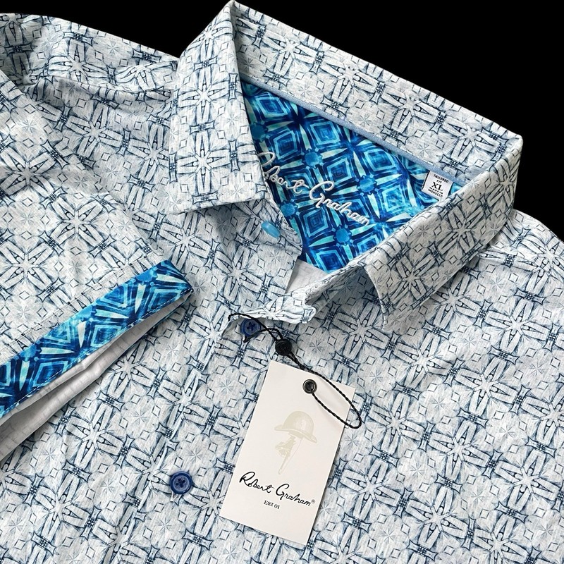 Robert Graham Madagascar Print Tailored Fit Stretch Size XL $188