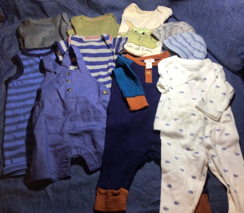 Boy’s Clothing Lot Size 0-3M 11 Pieces NWOT Carters Cat & Jack Gerber Star Wars