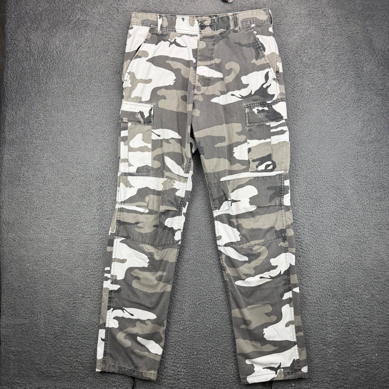 Rothco Mens Urban Camo Cargo Pants Grey White Black BDU Tactical Medium Long