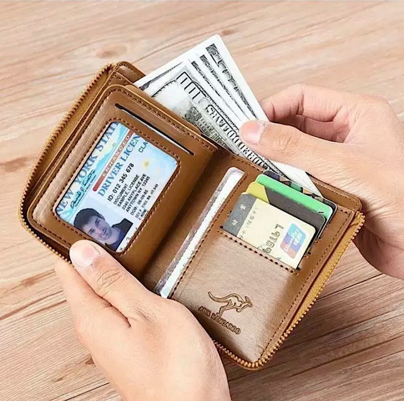 Mens RFID Blocking Leather Wallet Credit Card ID Holder Zipper Purse Waterproof gallery