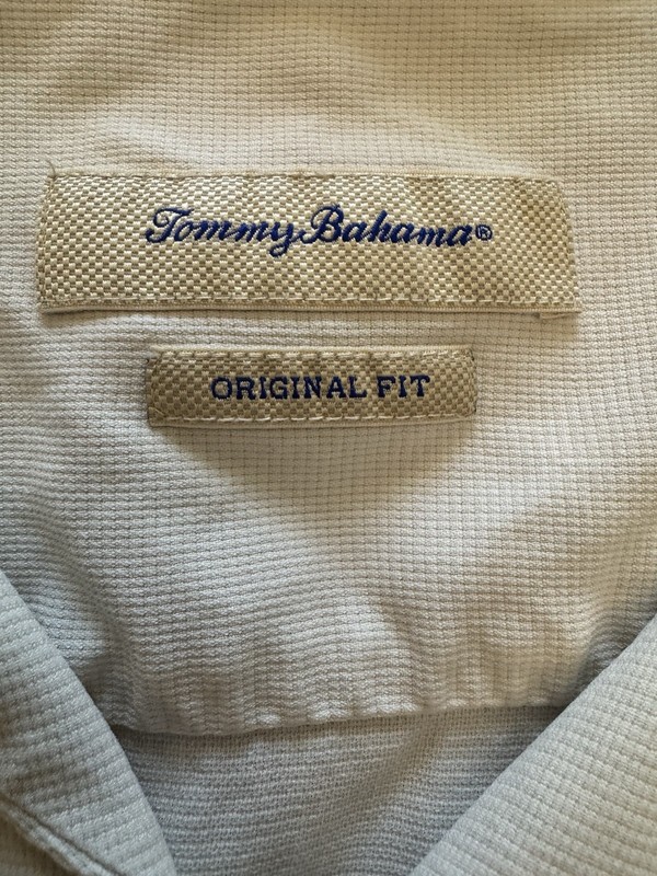 Tommy Bahama 100% Silk Camp Shirt Mens 3XL Original Fit Ivory Pineapple Logo gallery