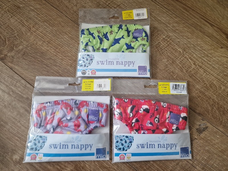 3x Bambino Mio Reusable Swim Nappy Up to 6 months 5 – 7 kg New