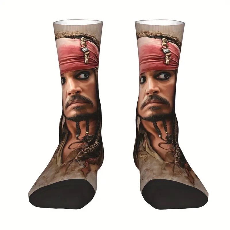 Captain Jack Sparrow (Johnny Depp) Pirates of the Caribbean Socks FREE SHIPPING