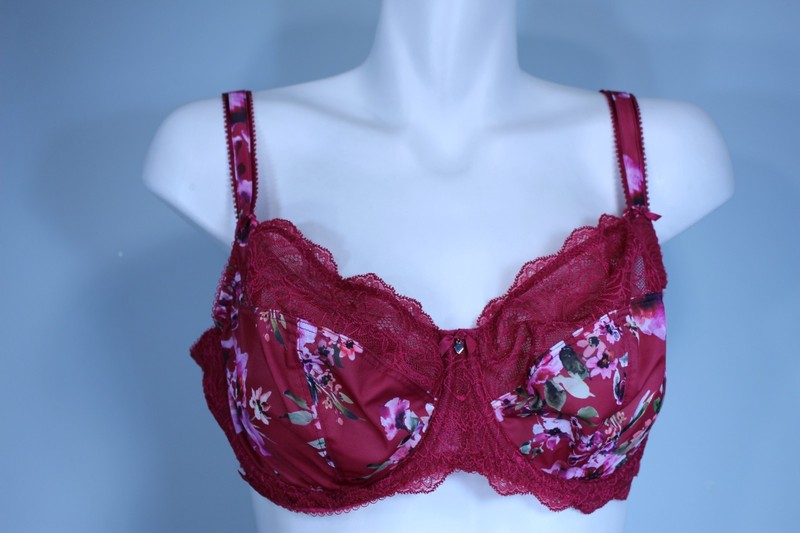 Fantasie Lucia 101501 Underwire Unlined Pink Floral Balconette Bra size 40D