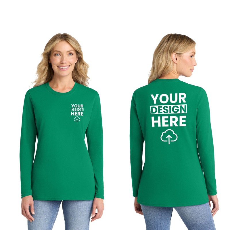 Port&Co Custom Printed Women's Long Sleeve Core Cotton Tee Gift For Her LPC54LS gallery