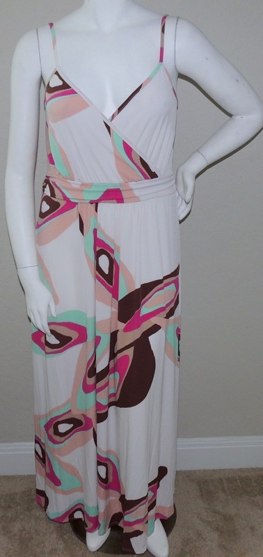 Quum Shop Abstract Print Crossover Stretch Maxi Dress Plus 1XL 2XL 3XL – New!