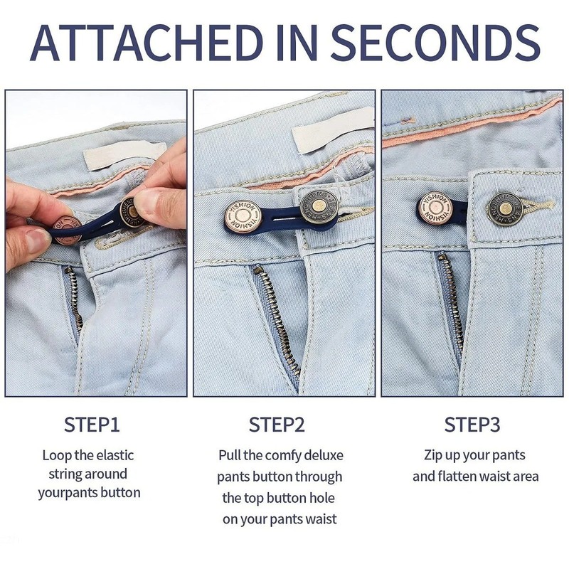 6PCS Jeans Button Extender Adjustable Waist Extender for Men Women Pants gallery