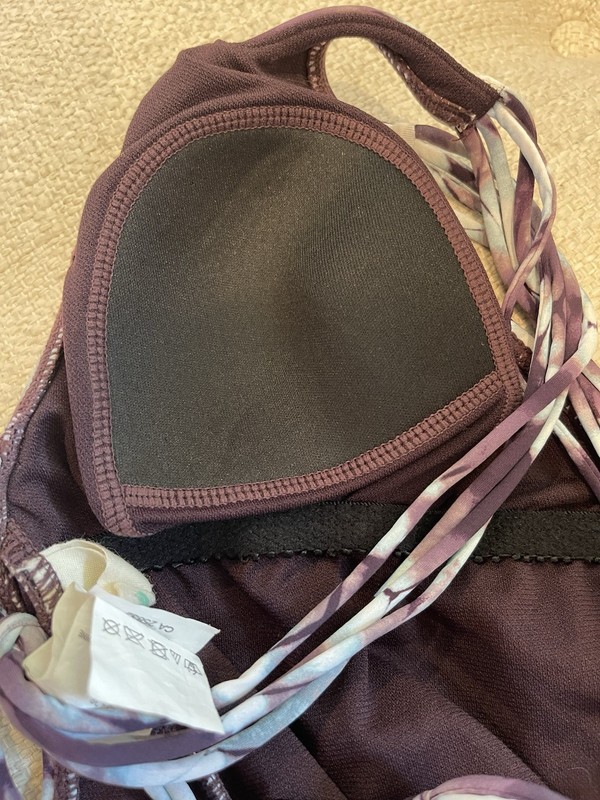 Hobie Brand Women’s Purple/White Tie-Dye Macrame Back One Piece Sz S gallery