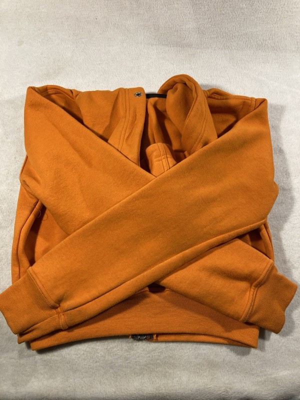 Boys Hoodie m Orange Full Zip Hooded Long Sleeve Graphic Print Pockets gallery