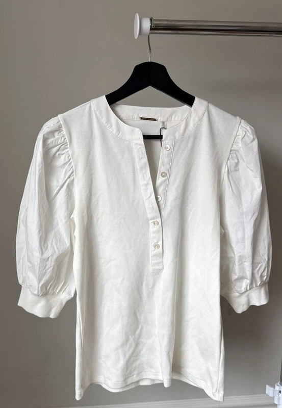 Womens White Button Down Classy Dressy Mid Sleeve Shirt Blouse – Elie Tahari