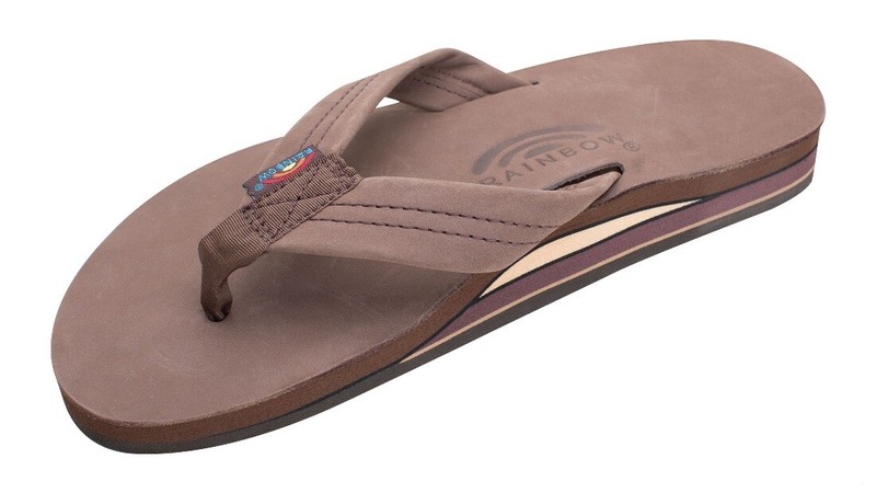 Woman Rainbow Premier Leather Double Layer Arch Sandal 302ALTS Expresso New