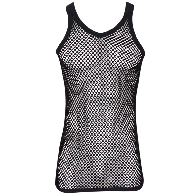 New Mens String Mesh Vest Fitted 100% Cotton Gym Training Tank Top !!US SELLER!!