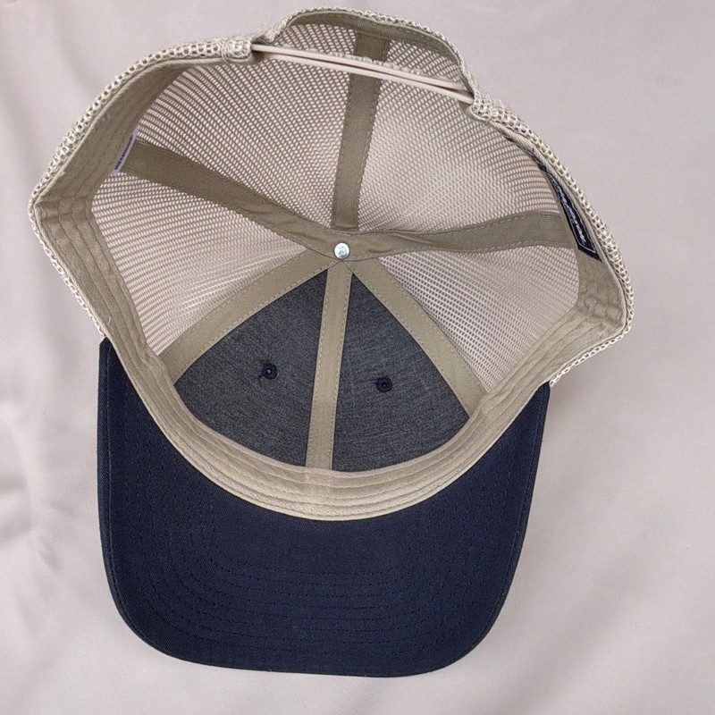 Richardson Mesh Back Trucker Hat Adjustable Navy/Beige Longhorn Patch Men’s gallery