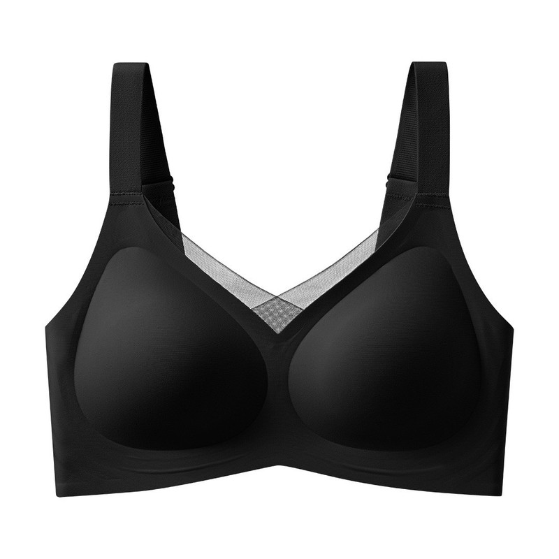 Wireless Jelly Bras V Mesh Supportive Tshirt Bra No Underwire Seamless Push Up