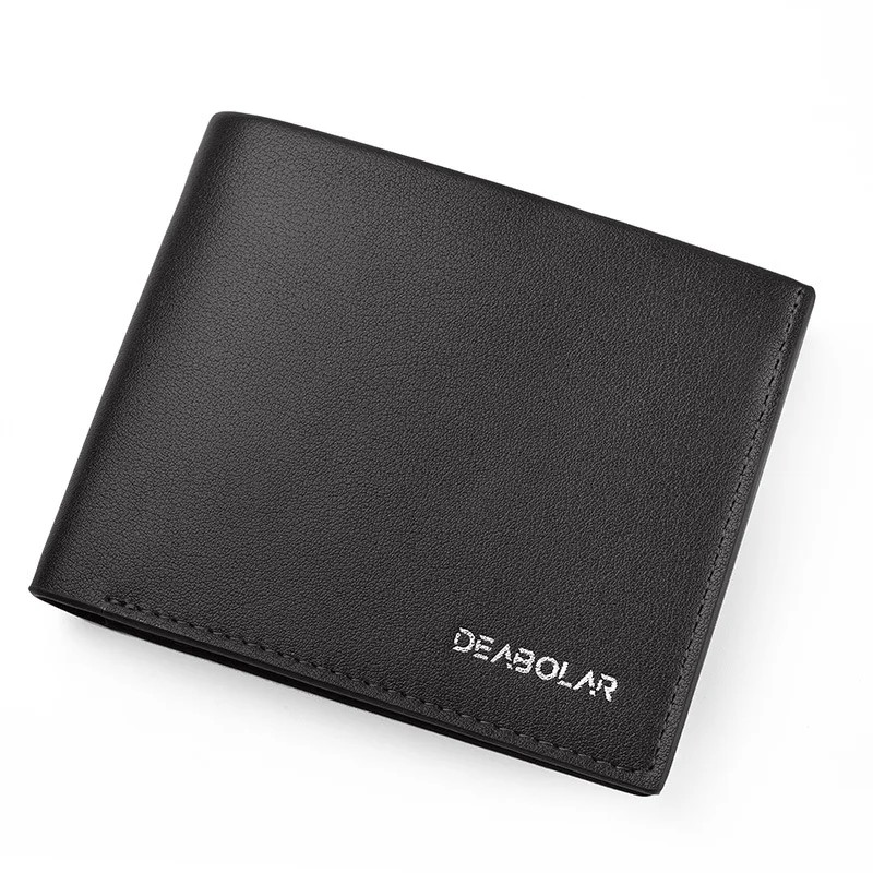 Fashion Men's Solid Color Horizontal Short Style Leather Wallet with Multiple gallery