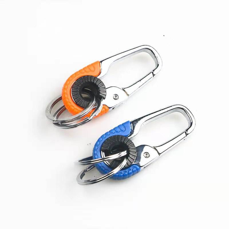 Stainless Steel Carabiner Key Chain with Double Key Rings – fob keychain clip