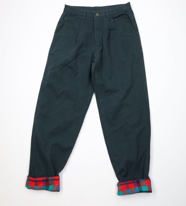 Vtg 90s Cross Colours Mens 30×31 Faded Relaxed Fit Flip Cuff Denim Jeans Green