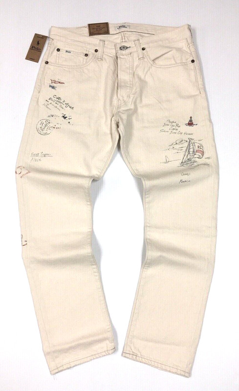 Polo Ralph Lauren Sailing Yacht Artist Artwork Pen Drawing Royal CP93 Slim Jeans gallery