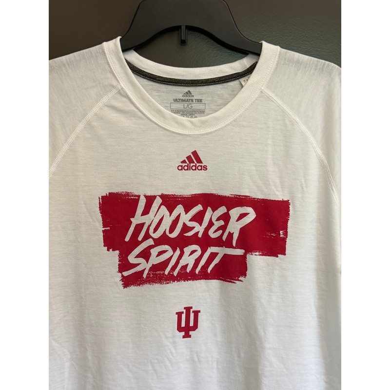 Adidas Indiana University Hoosiers Ultimate Tee White Red Shirt Mens Large gallery