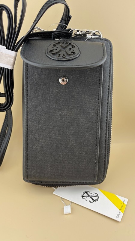 CXL Phone Crossbody/Wristlet Black Denim Zipper Closure Credit Card Slots NWT gallery