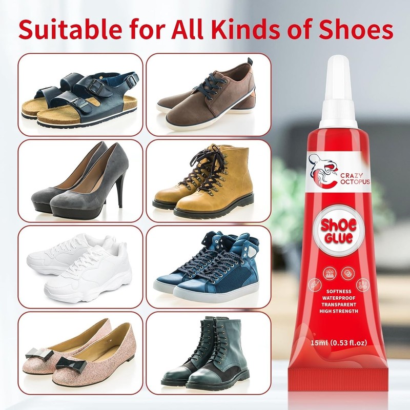 Shoe Glue, Strong, Clear Shoe Repair Glue for Sneakers, Boots, Handbags, Soles, gallery
