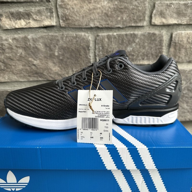 Mens 11.5 - Adidas ZX Flux HQ6611 Sneakers Gray Low Top Lace-Up Lifestyle Shoes gallery