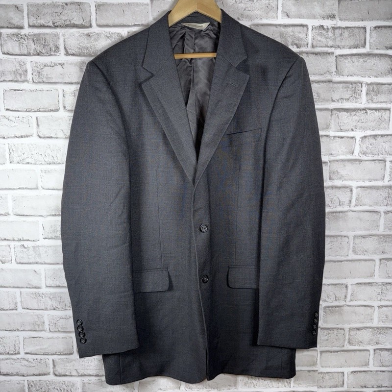 CHARCOAL GRAY PRONTO UOMO 100% WOOL SPORT COAT sz 42XL solid blazer suit jacket