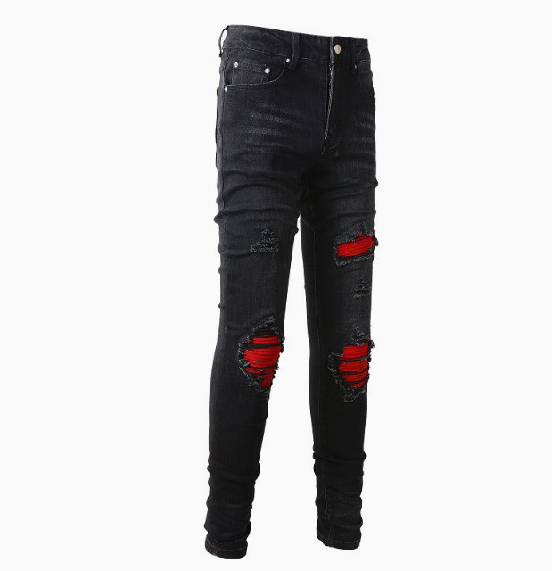 Fashion Occident Men's Ripped Hole Denim Jeans Long Pants Casual Trousers Chic gallery