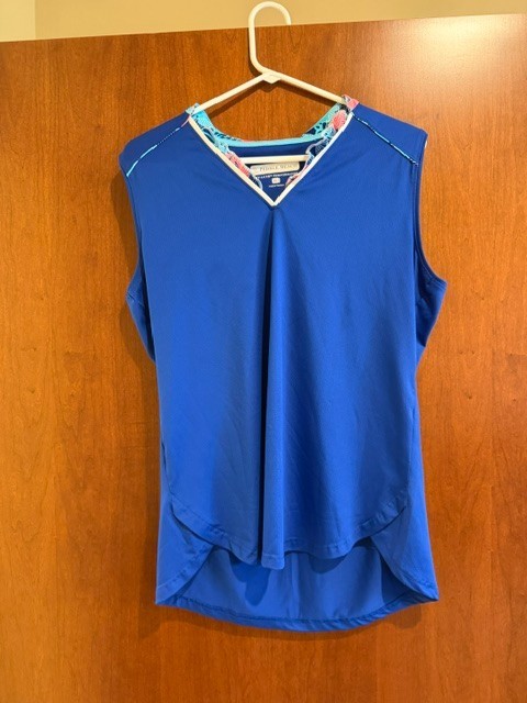 Pebble Beach Dry-Luxe Performance Blue Golf Shirt Womens XL Stretch