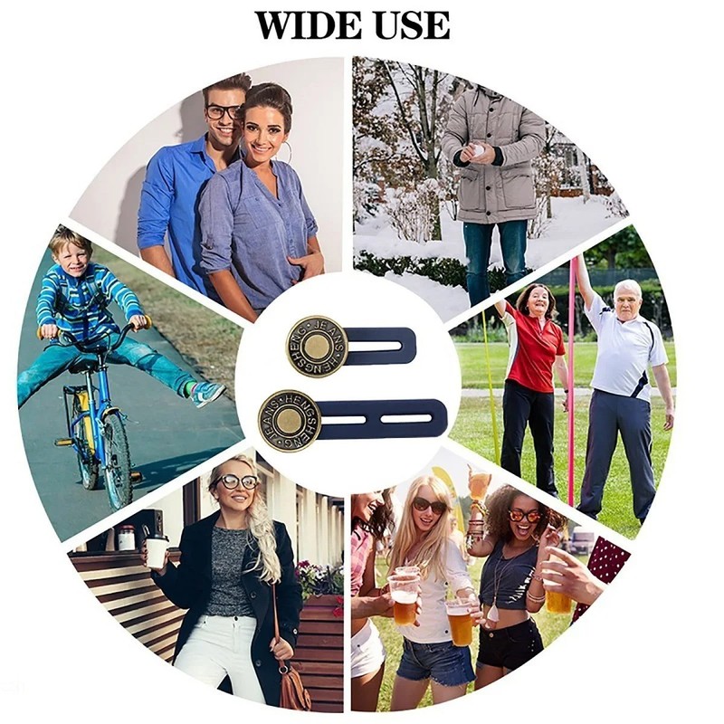 6PCS Jeans Button Extender Adjustable Waist Extender for Men Women Pants gallery