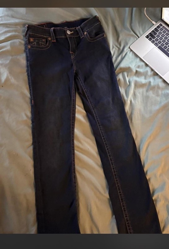 True Religion Women's Dark Wash Blue Denim Skinny Jeans Low Rise 5-Pocket gallery