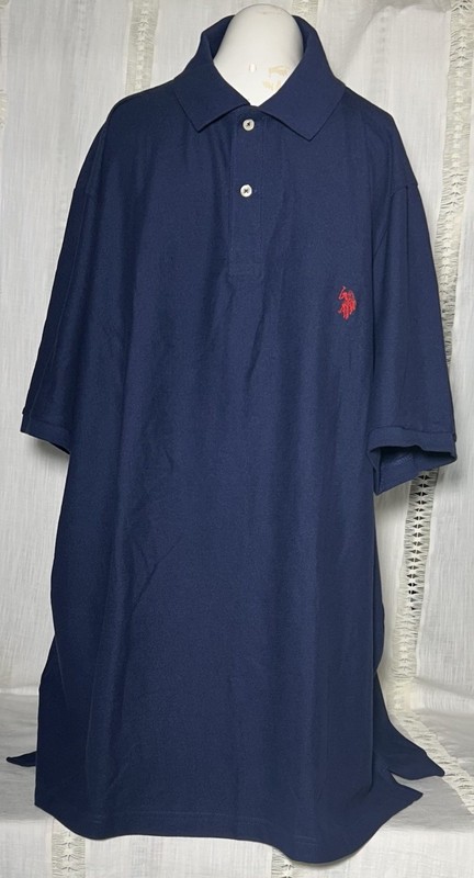 U.S. Polo Assn BLUE Performance Pique Polo Shirt Short Sleeve Men’s Size 3XL