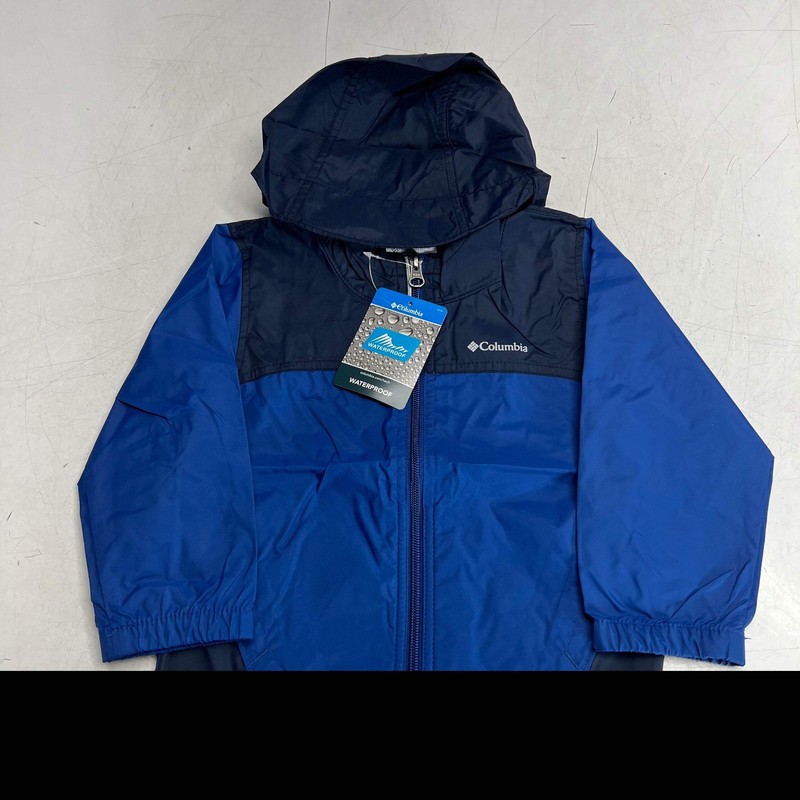 COLUMBIA Glennmaker Waterproof Rain Jacket Full Zip Boy’s Sz 3T Blue RD3416-436